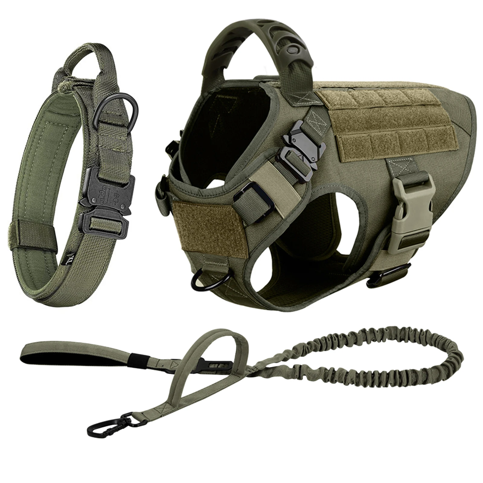 Tactical Large Dog Harness Vest and Leash Set for German Shepherd Malinois
