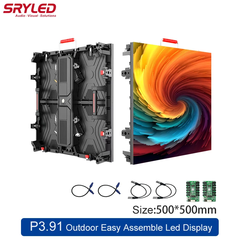 SRYLED Outdoor LED Panels Stage P1 P2 P3 P3.91 P4.81 500mm x 1000mm High Refresh Event Wedding Background Led Display Screen