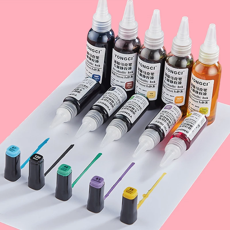 20ml Marker Pen Replenishment Liquid 168 Color Ink Art Students Special General Ink Sac Alcohol Type Oily Filling Liquid manga