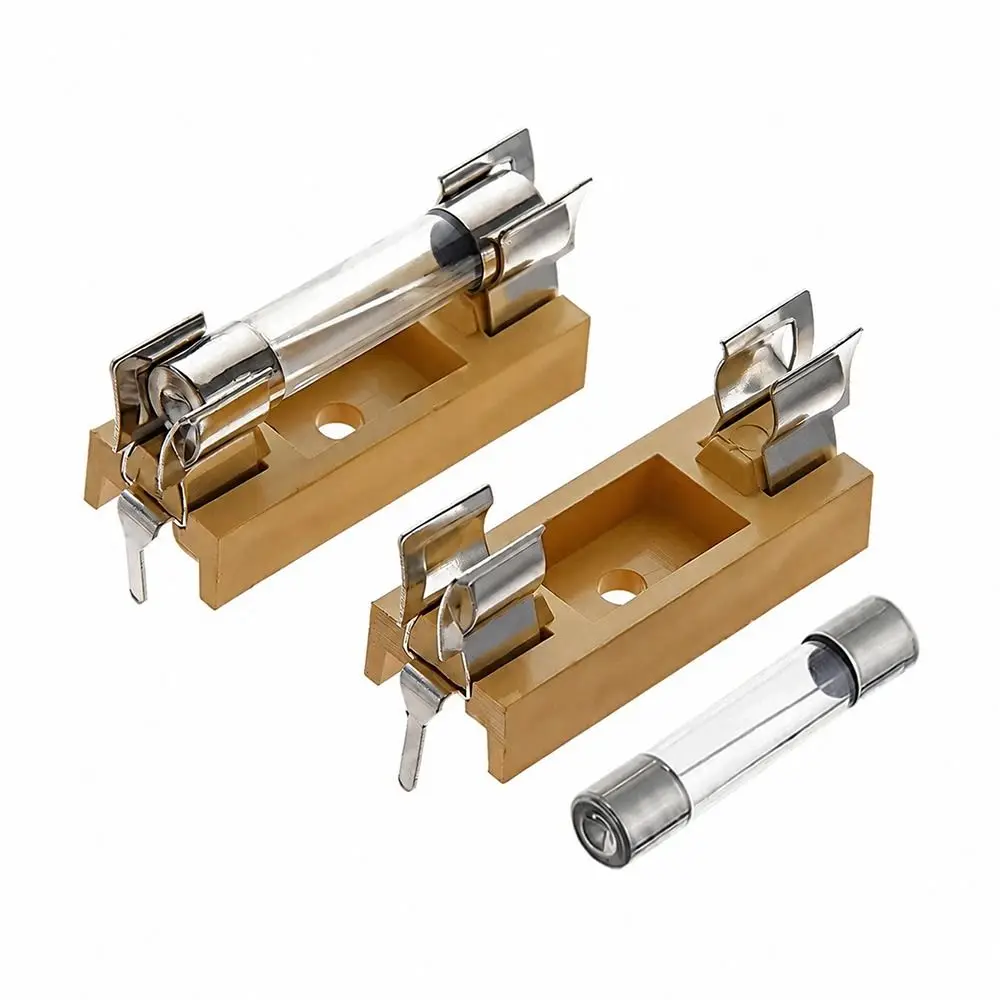 10Pcs/Set 5x20mm 6x30mm Glass Fuse Holder 6A 10A Copper Fuse Holder With Cover Transparent Cover AC250V Transparent Fuse Holder