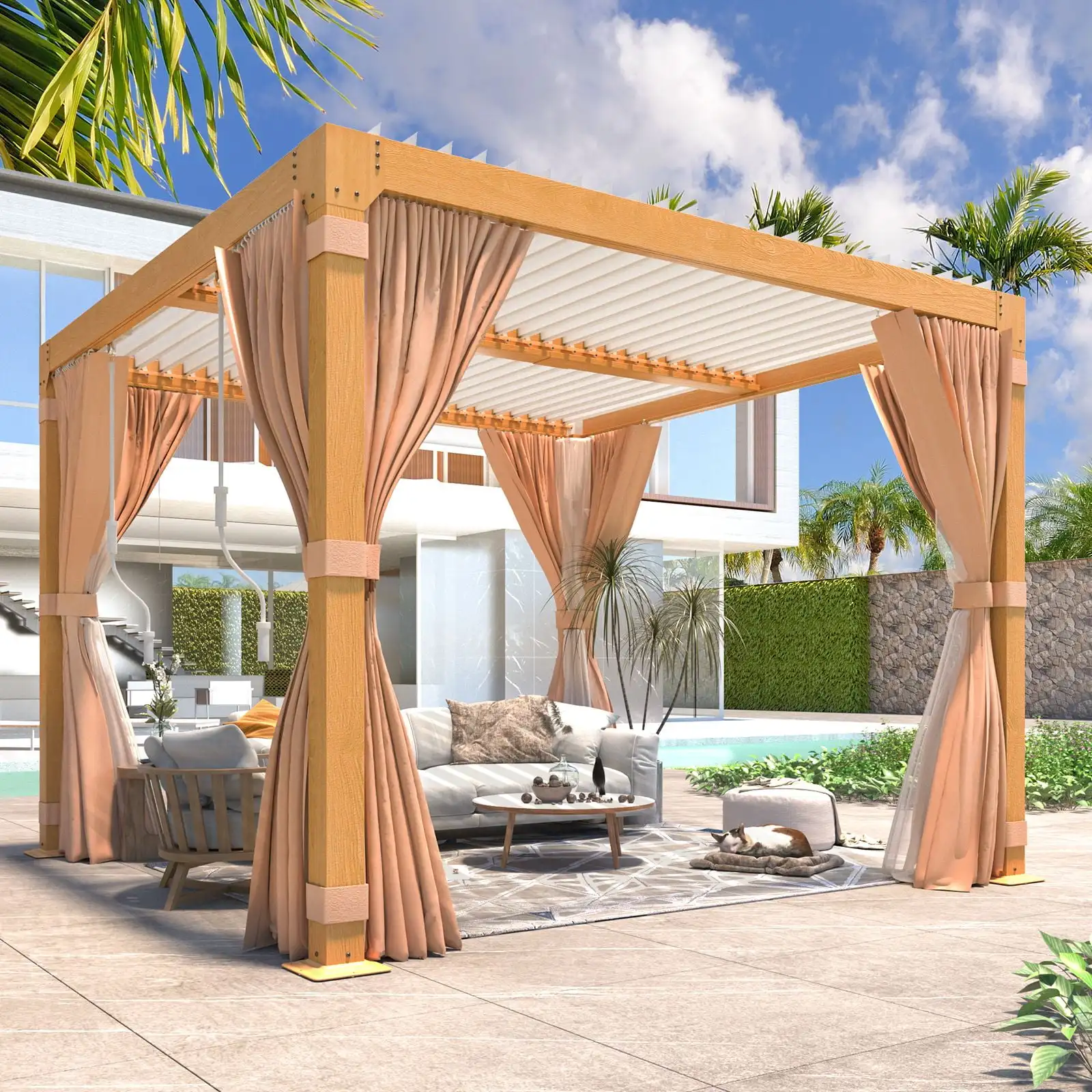 Gazebo exterior Pérgola Aluminio 3X4 4X4 3X6 3X5 4X6 4X5 3X3 Arcos bioclimáticos eléctricos Arbor Pergolas Pergolas Aluminio