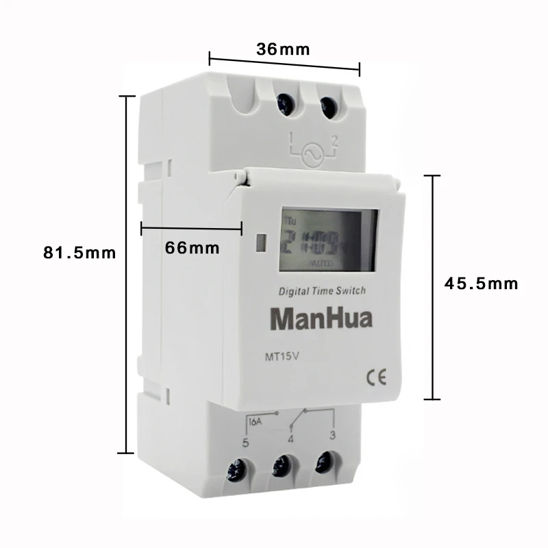ManHua Electronic Weekly 7 Days Programmable Digital TIME Relay Timer Switch Control AC 220V 230V 12V 24V 48V 16A Din Rail Mount