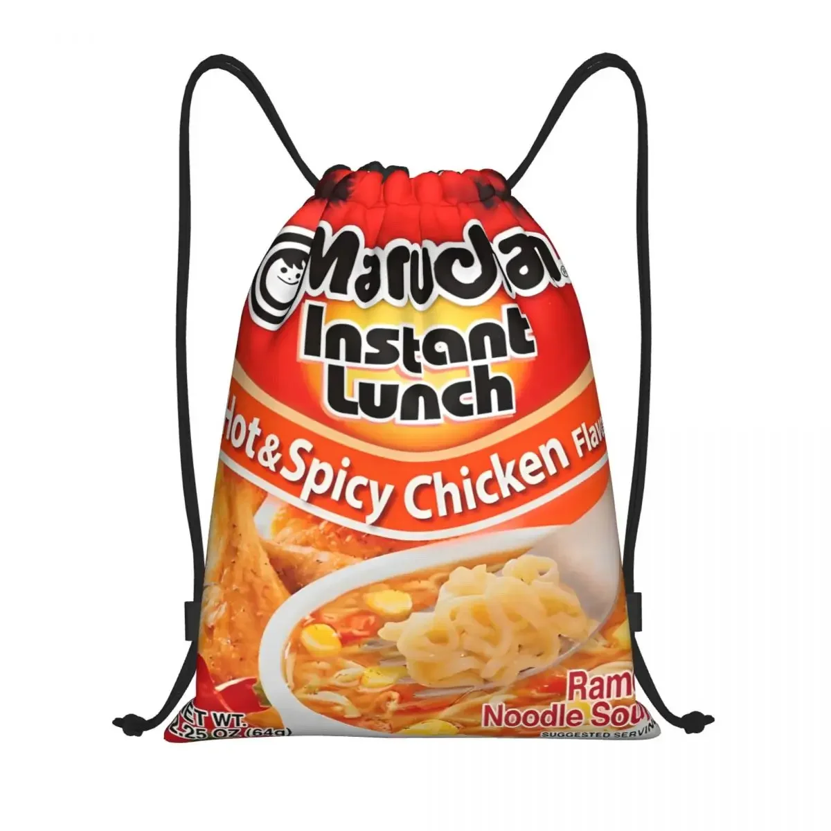 Ramen Noodle Soup Chicken Flavor Bag Drawstring Backpack Sports Gym Sackpack String Bags for Yoga