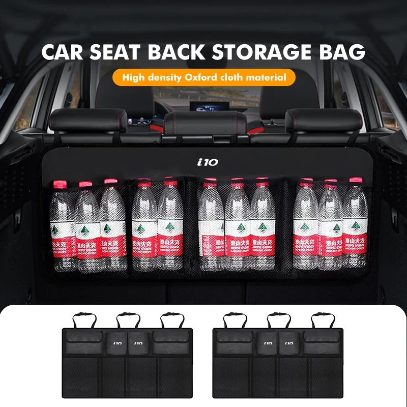Bolsa de almacenamiento para respaldo de asiento de coche, organizador de gran capacidad, Universal, para Hyundai i10 I10 N Line 2008, 2009, 2010, 2011, 2012, 2013, 2019