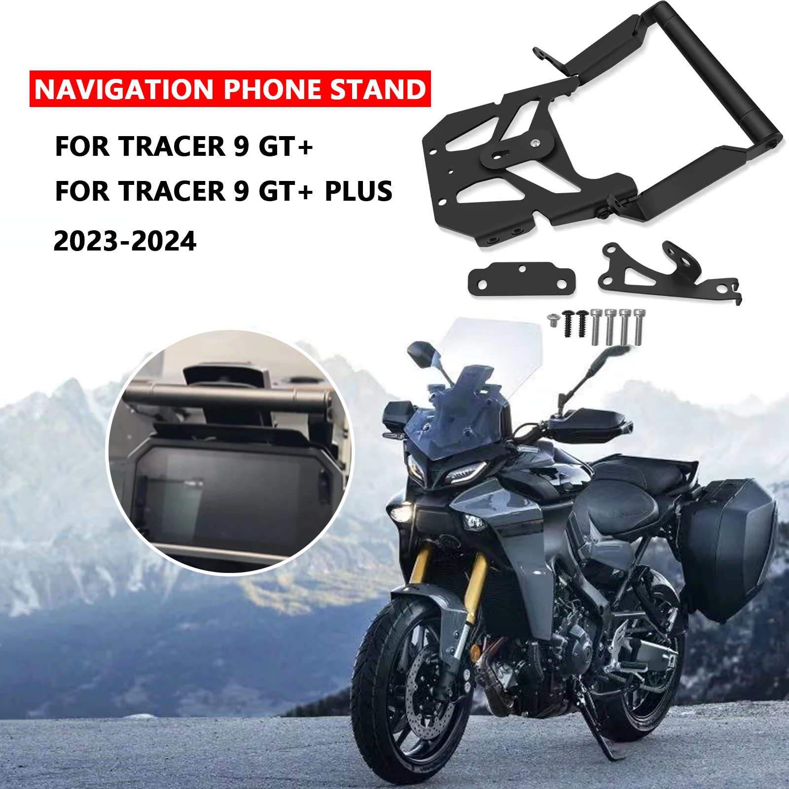 

For Tracer 9GT+ Plus 2024 2023 Tracer9 gt Plus Mobile Navigation Bracket Motorcycle Windshield GPS Navigation Mounting Bracket
