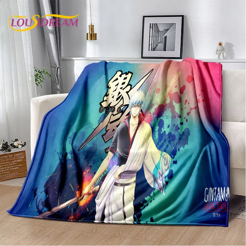 Anime Gintoki Kagura Gintama Soft Plush Blanket,Flannel Blanket Throw Blanket for Living Room Bedroom Bed Sofa Picnic Cover Kids