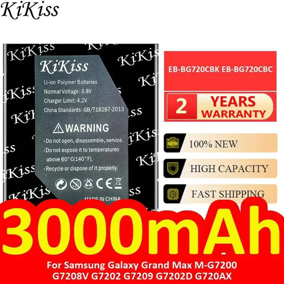 

Mobile Phone Battery EB-BG720CBK EB-BG720CBC 3000Mah For Samsung Galaxy Grand Max M-G7200 G7208V G7202 G7209 G7202D G720AX