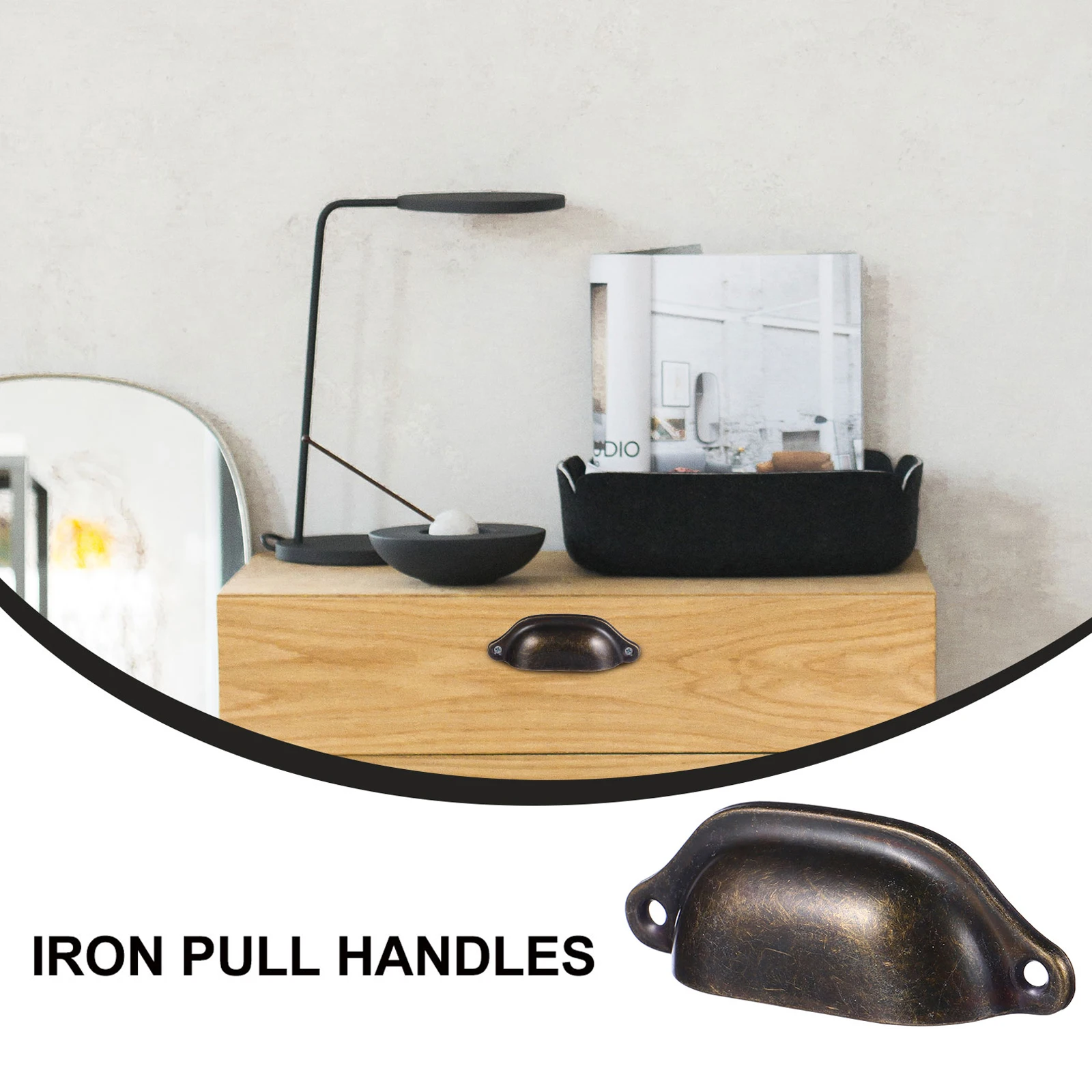 

12Pcs Farmhouse Shell Knobs Bronze Iron Drawer Pulls Vintage Style Cabinet Hardware for Cupboard Door Furniture Upgrade