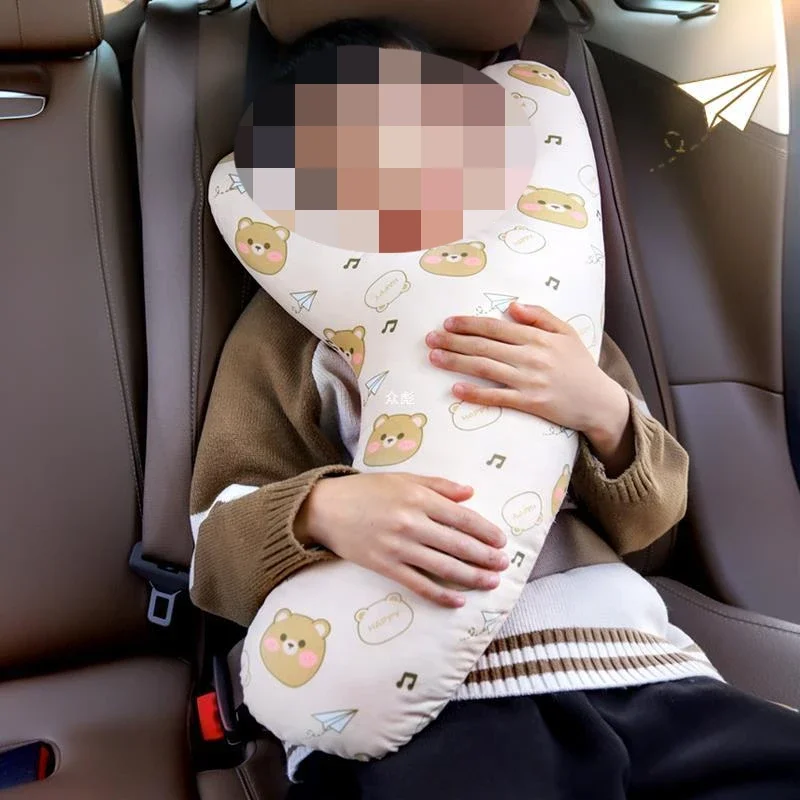 Cinturón de seguridad de coche para niños, antirestricción, cuello, abrazo de bebé, almohada, artefacto para dormir en el coche, almohadillas traseras para los hombros