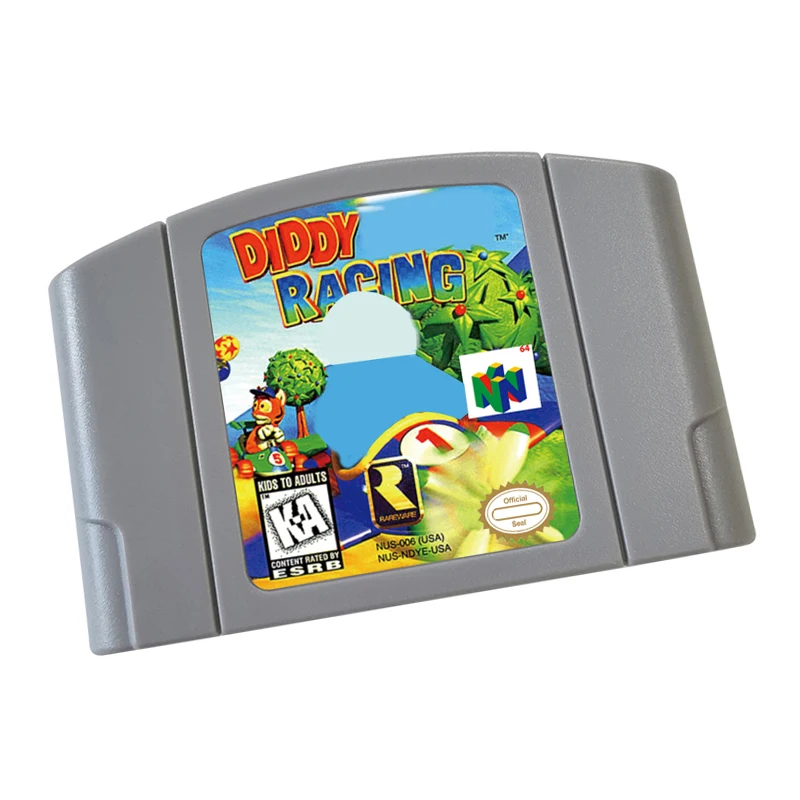 link 2 Diddy Kong Racing 64 Game Cartridge - USA NTSC / EUR PAL Version, Custom ROM Cartridge For 64 Console