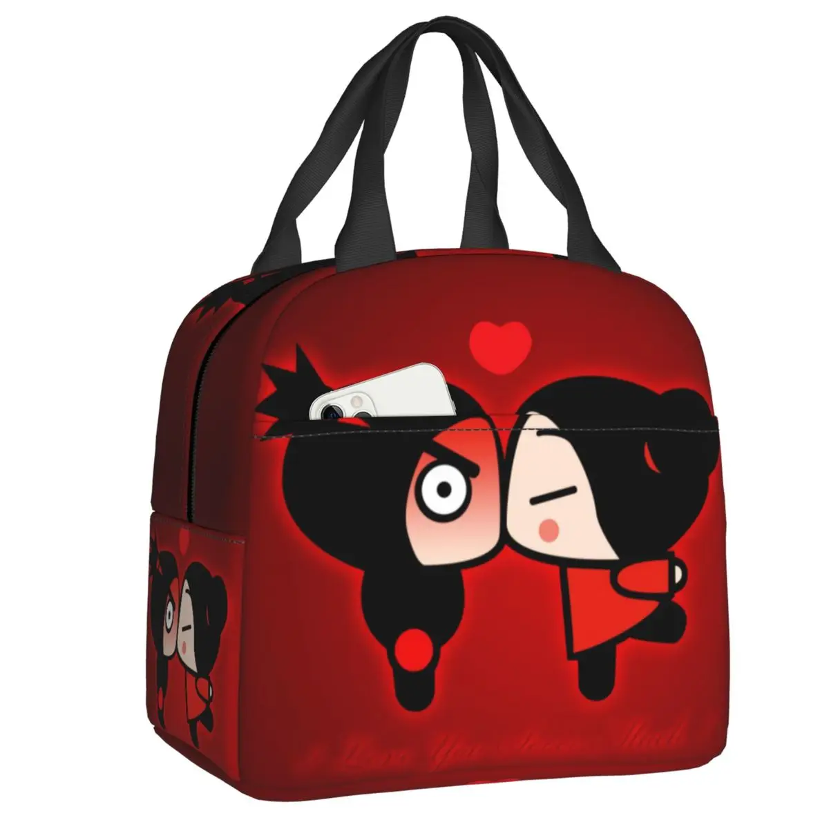 Bolsa de almuerzo con aislamiento de Pucca de dibujos animados para mujer, refrigerador portátil, fiambrera térmica para comida, trabajo, escuela, viaje, Picnic, bolsas de mano