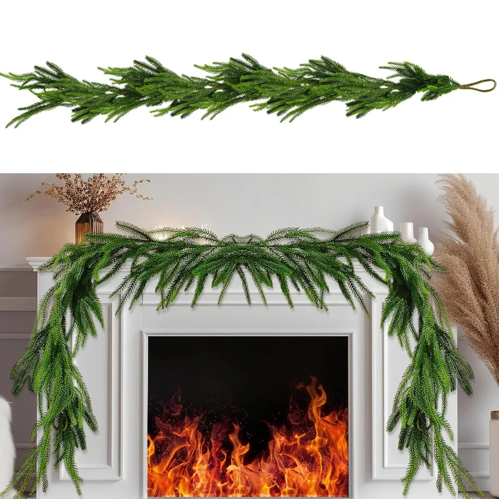 12 Foot Christmas Wreath, Truly Touching The Winter Pine Flower Ring, Artificial Wreath Table Wall Porch Fireplace Decoration