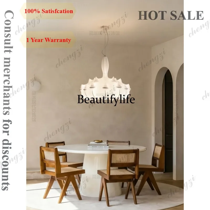 D1086 wind silk cloud chandelier modern simple restaurant light Japanese style homestay wind soft light eye protection lamp