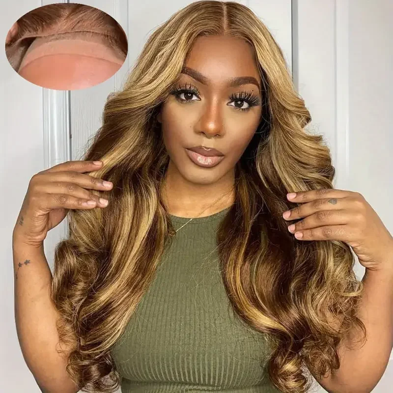 Highlight Wig Body Wave Human Hair Wigs Brazilian Hair 13x6 Hd Lace Frontal Wig For Women Blonde Hair Wig Ready To Wear