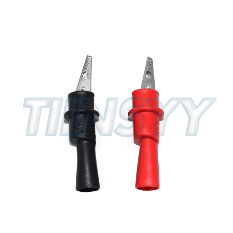 2pcs Alligator Clips Test Clip Clamp Set Red Black Wire Tips 10A 1000V Multimeter Tester Probes for AC DC Power Measurement