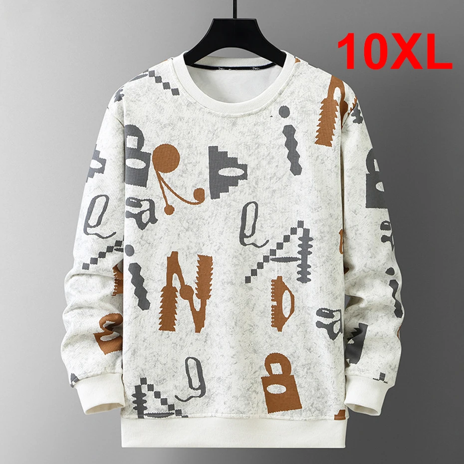 

Plus Size 8XL 10XL Sweatshirt Men Hip Hop Streetwear Sweatshirt Vintage Graffiti Pullover Male Sweatshirts Big Size 10XL 8XL