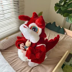 Vêtements de bébé dragon mignon pour enfants, grenouillère en fourrure d'hiver, barboteuse rouge, robe du nouvel an chinois, combinaison pour bébé