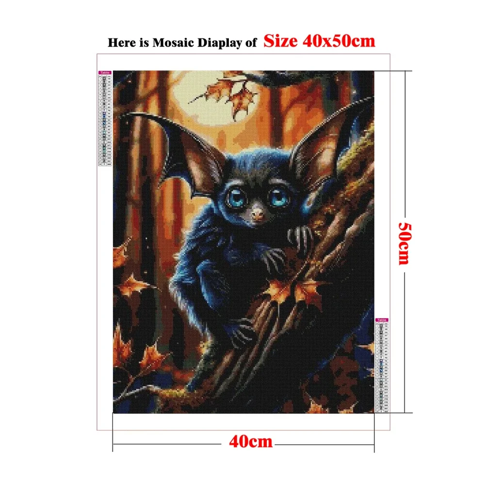 AB Drill Vampire Bats Diamond Painting Scary Bat Pictures Full Rhinestones Mosaic Home Decor Cross Stitch Kit Embroidery Gifts