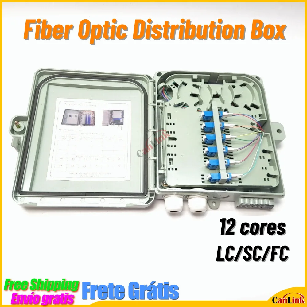 12 core Fiber Optic Distribution Box Termination FTTH fiber optic distribution box full with single mode pigtail LC/SC/FC