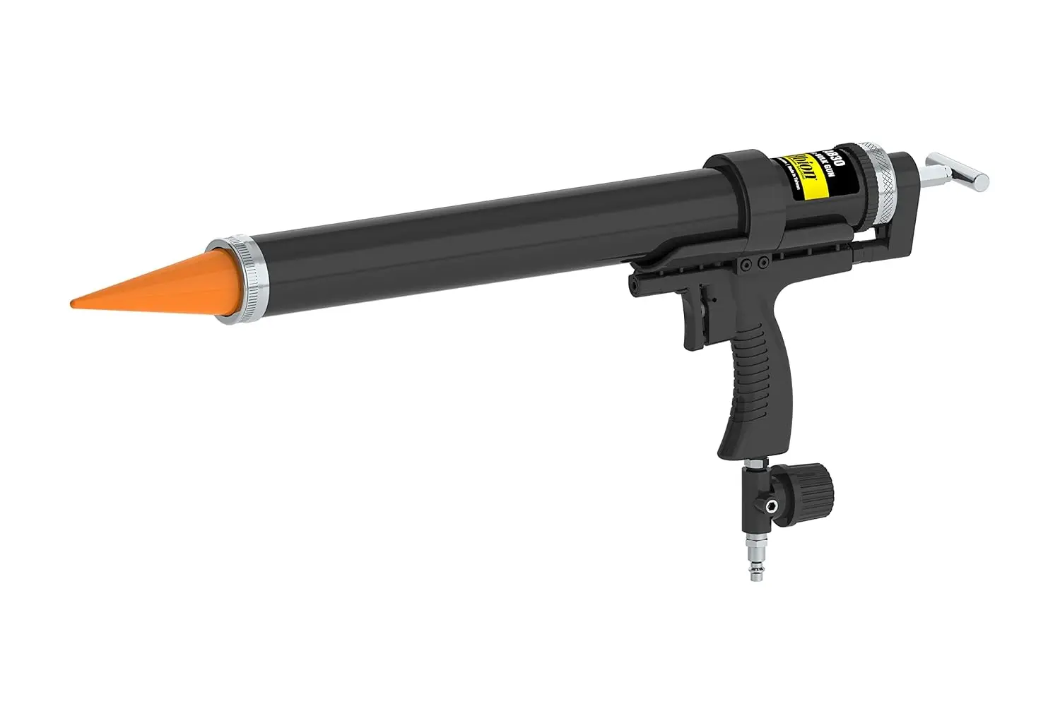 Engineering AB30 Mid-Handle Air-Powered Steel Bulk Caulking Gun, 120 PSI Air Drive, 30 oz