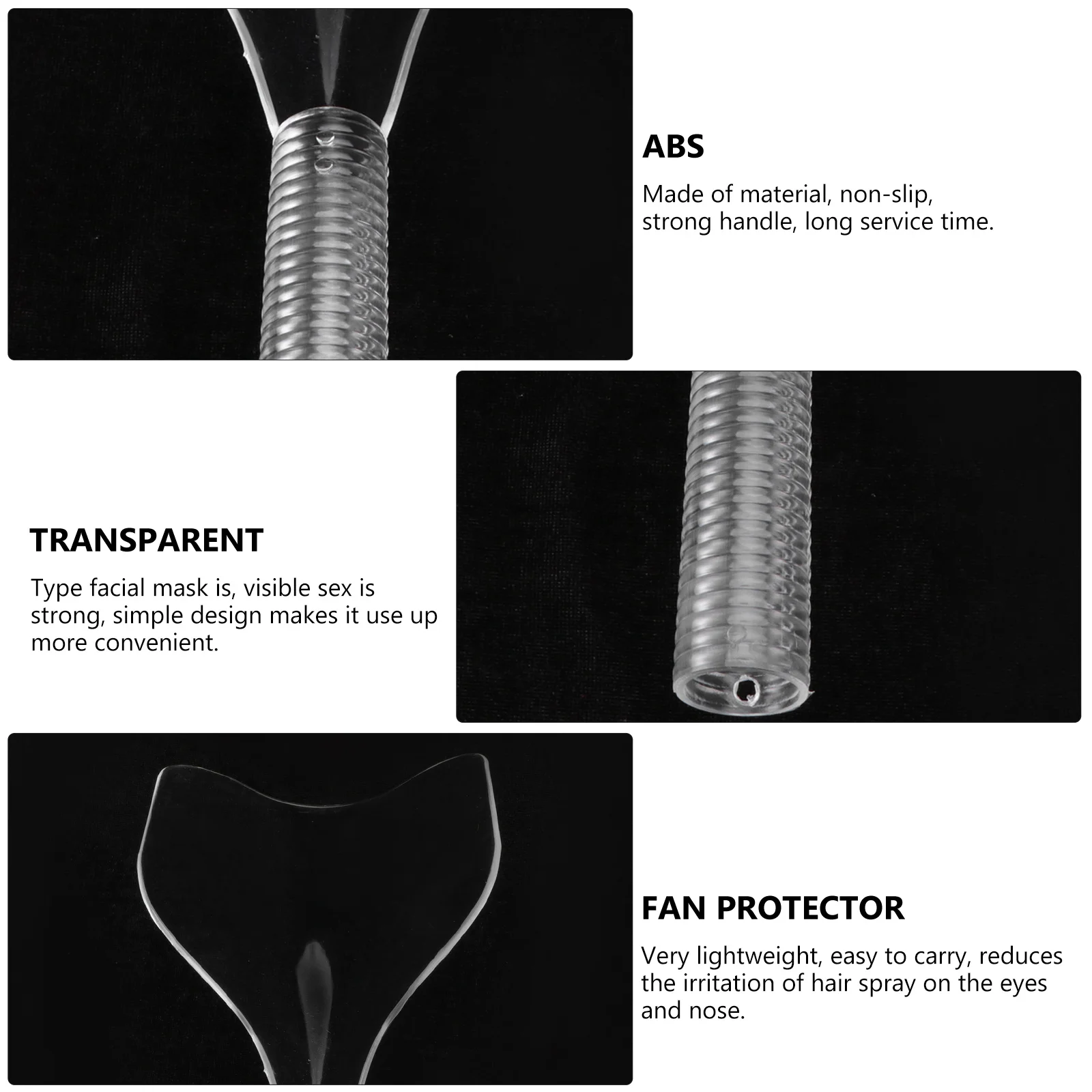 

Transparent Hair Cutting Protector Face Mask Non-Slip Handle Lightweight Salon Baffle Hairdresser Tool Professional