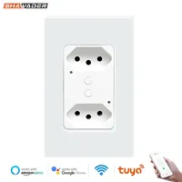 Shawader WiFi Brazil Tomada Wall Socket 16A Smart Tuya Glass Panel Electrical Plug Outlets Wireless Remote by Alexa Google Home