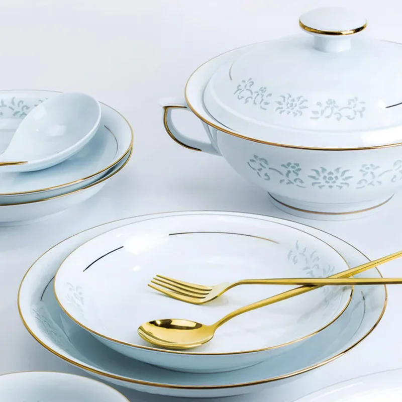 

68-Head Underglaze Color Dish Set Household High-end Blue and White Exquisite Porcelain Tableware Set Dish Set
