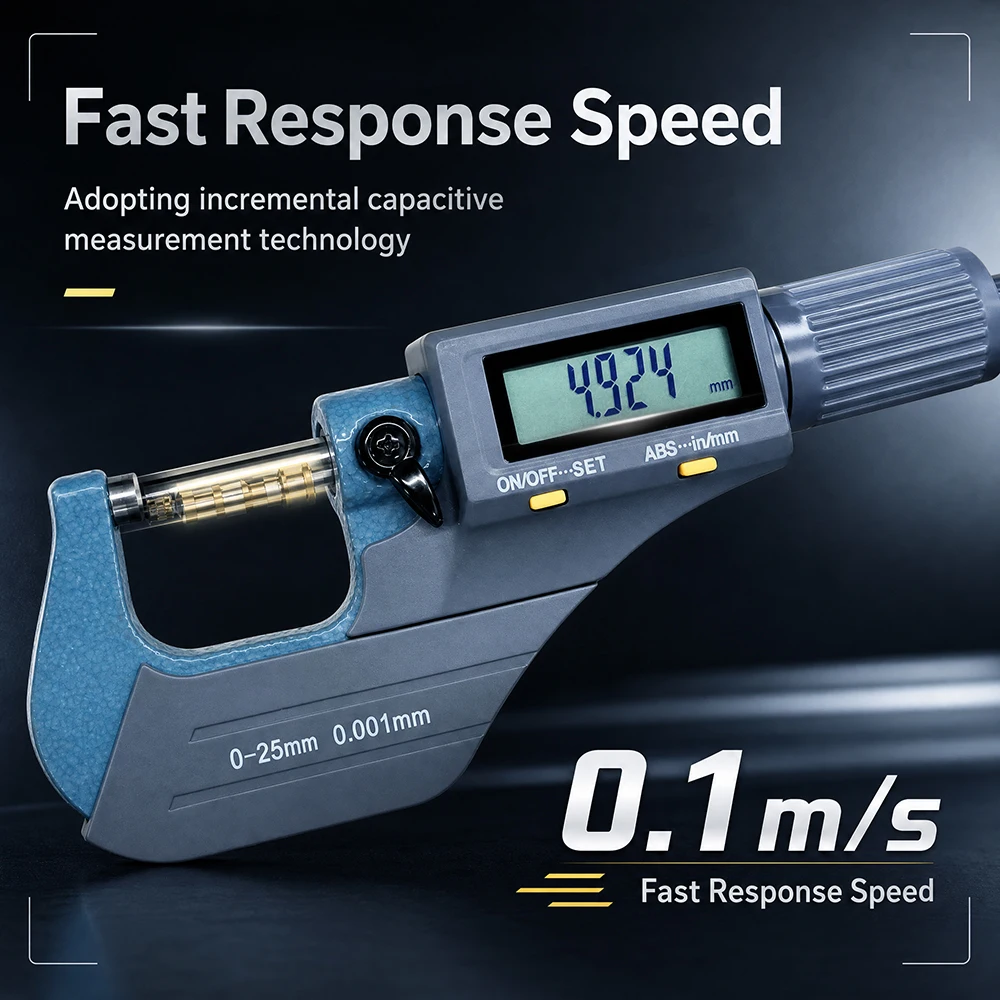 GOYOJO Electronic Digital Micrometer 0.001mm 0-25mm High Precision Digital Caliper Gauge for Precision Measurement Micrometer