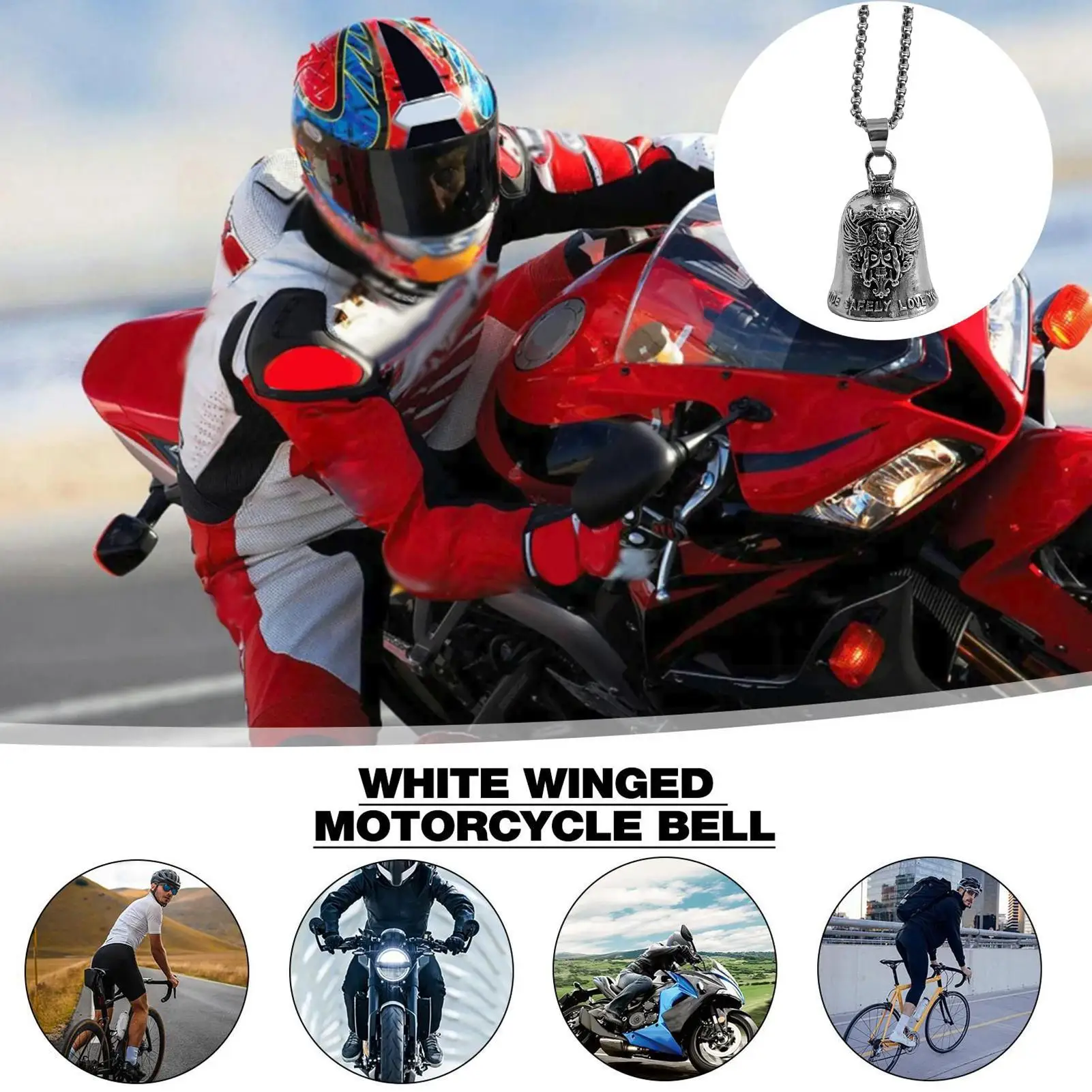 

Biker Bells For Women Angel Motorbike Accessories Riding Good Luck Bells For Long-Distance Drive Road Trip Daily Commute
