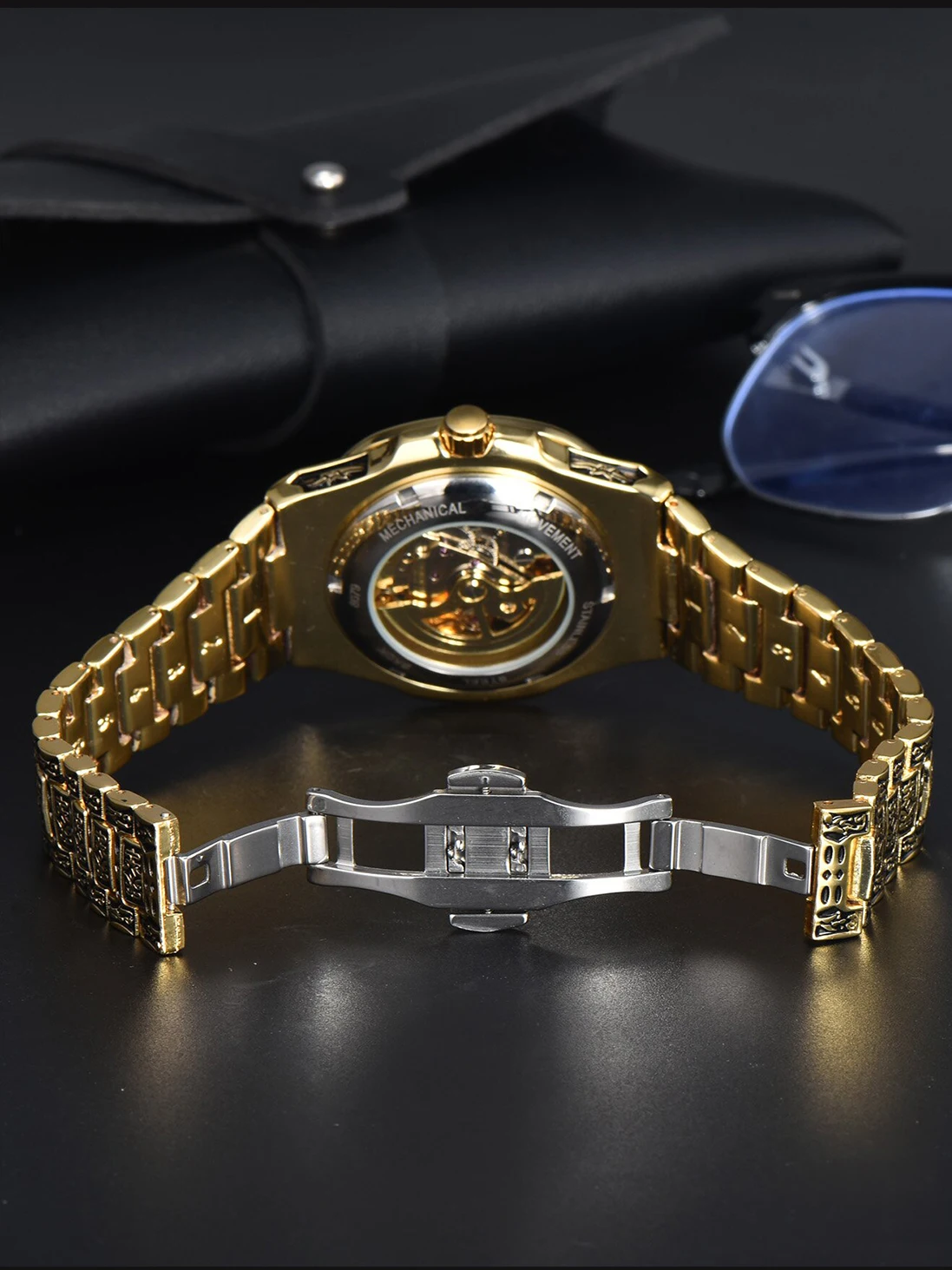 LONGLUX Automatic mechanical watch alloy steel vintage retro luxury waterproof skeleton ffordable 40mm wholesale Watch for Men image 4