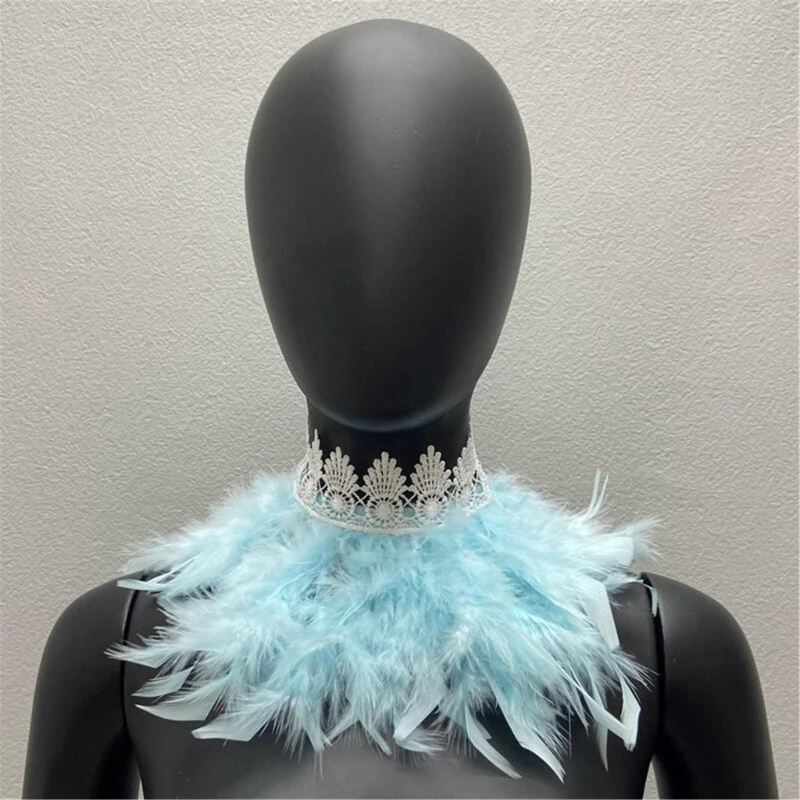 Colorful Plush Feather Capelet for Crafts Soft Feather Shawl Wedding Party Costume Nightclub Stage Dancing Decorations