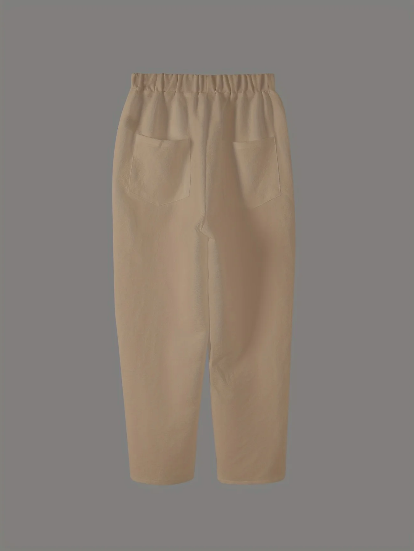 Pantalones casuales recortados con hebilla lateral para mujer, cintura elástica, color sólido, Otoño, nuevo