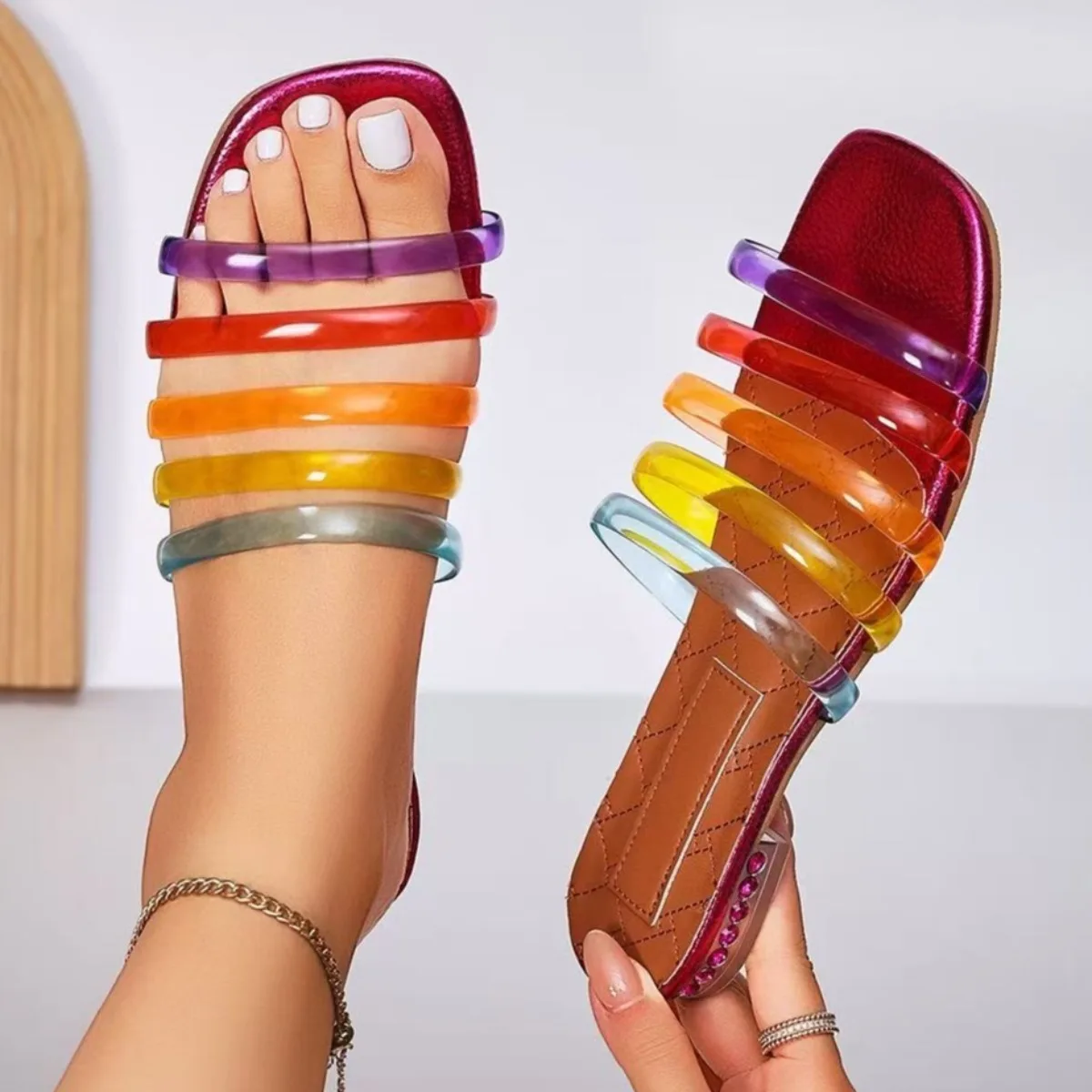 2026 New Summer Fashion Sandals Colorful Large Size Sandals Outdoor Wear Thick Bottom Beach Slippers Designer Shoes for Women