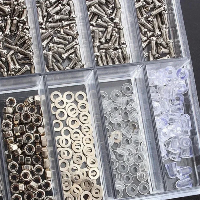 1000 قطعة طقم مسامير إصلاح النظارات مسامير صغيرة من الفولاذ المقاوم للصدأ مع مجموعة مفك براغي للنظارات ساعة هاتف الكمبيوتر أجزاء تثبيت صغيرة #6