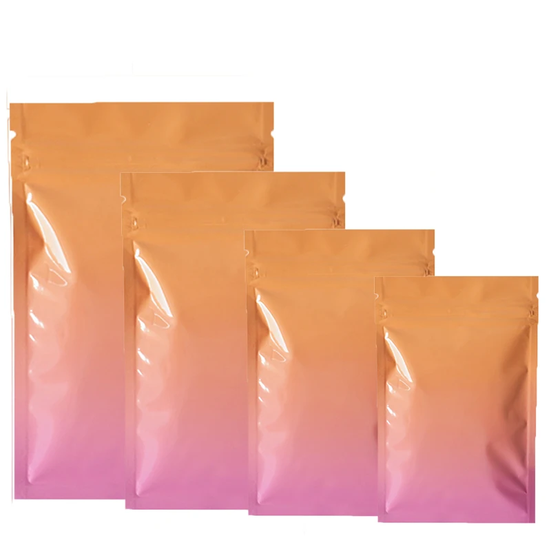 Wiederverschließbare Aluminiumfolie, flach, glänzend, matt, Hermetik-Verpackungsbeutel, Süßigkeiten, Schmuck, Kaffee, Heißsiegelbeutel mit Reißverschluss – Detail 13