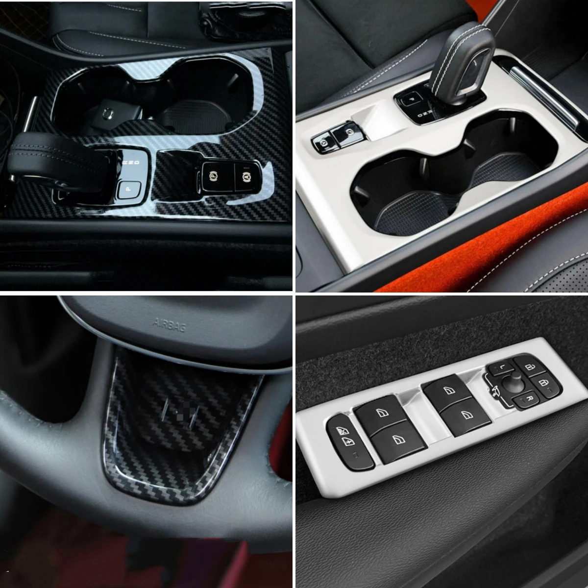

Center Console Shift Gear Panel Window Switch Control Frame Cover Trim For VOLVO XC40 2018 - 2022 Interior Moulding