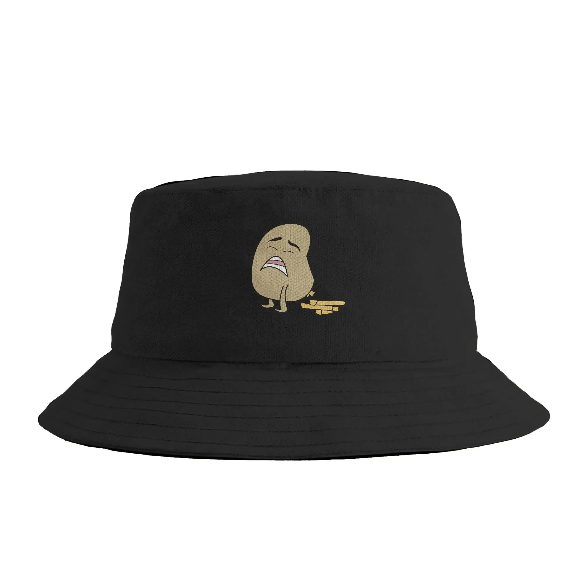 Potato Makes Fries Bucket Hat Streetwear Fisherman Caps For Women Vintage Fishing Sun Hats Breathable Design Cap