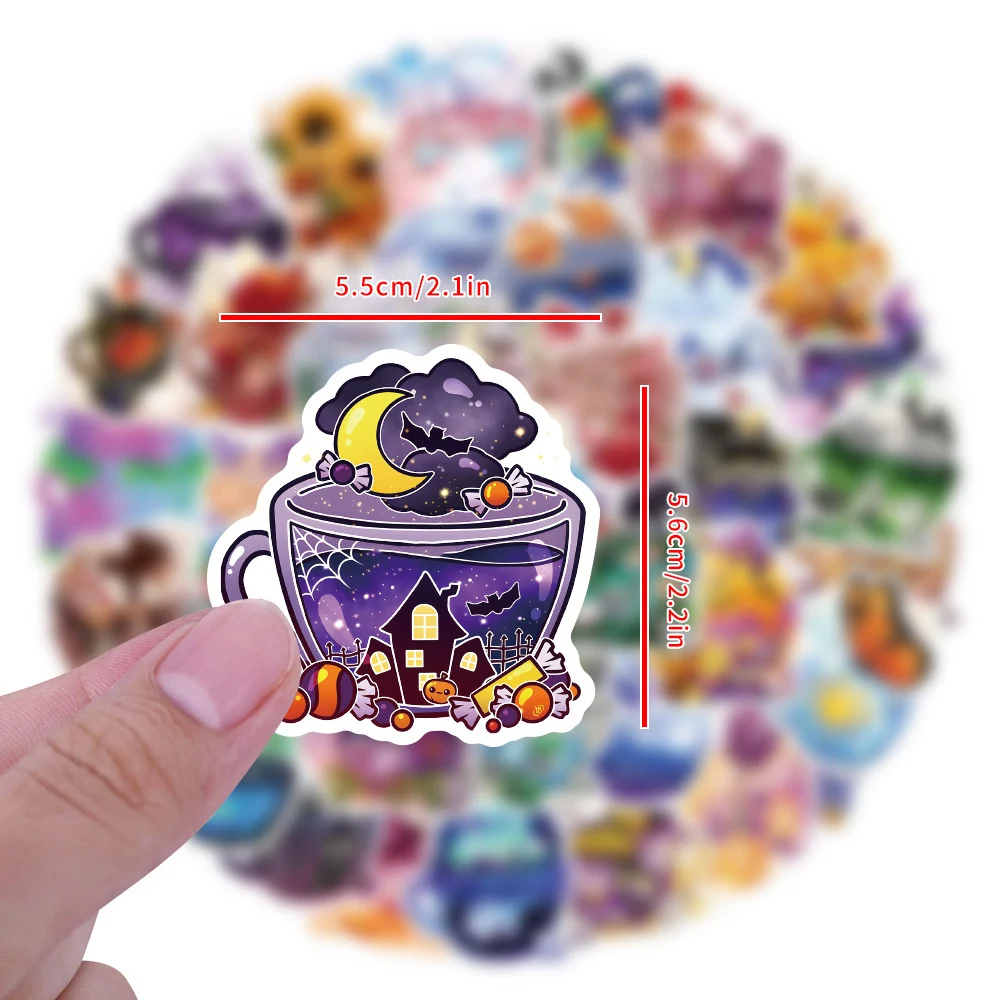 10/30/50pcs Colorful Cute Teacup Graffiti Stickers for Kid DIY Stationery Fridge Helmet Car Kawaii Aesthetic Decoration Sticker