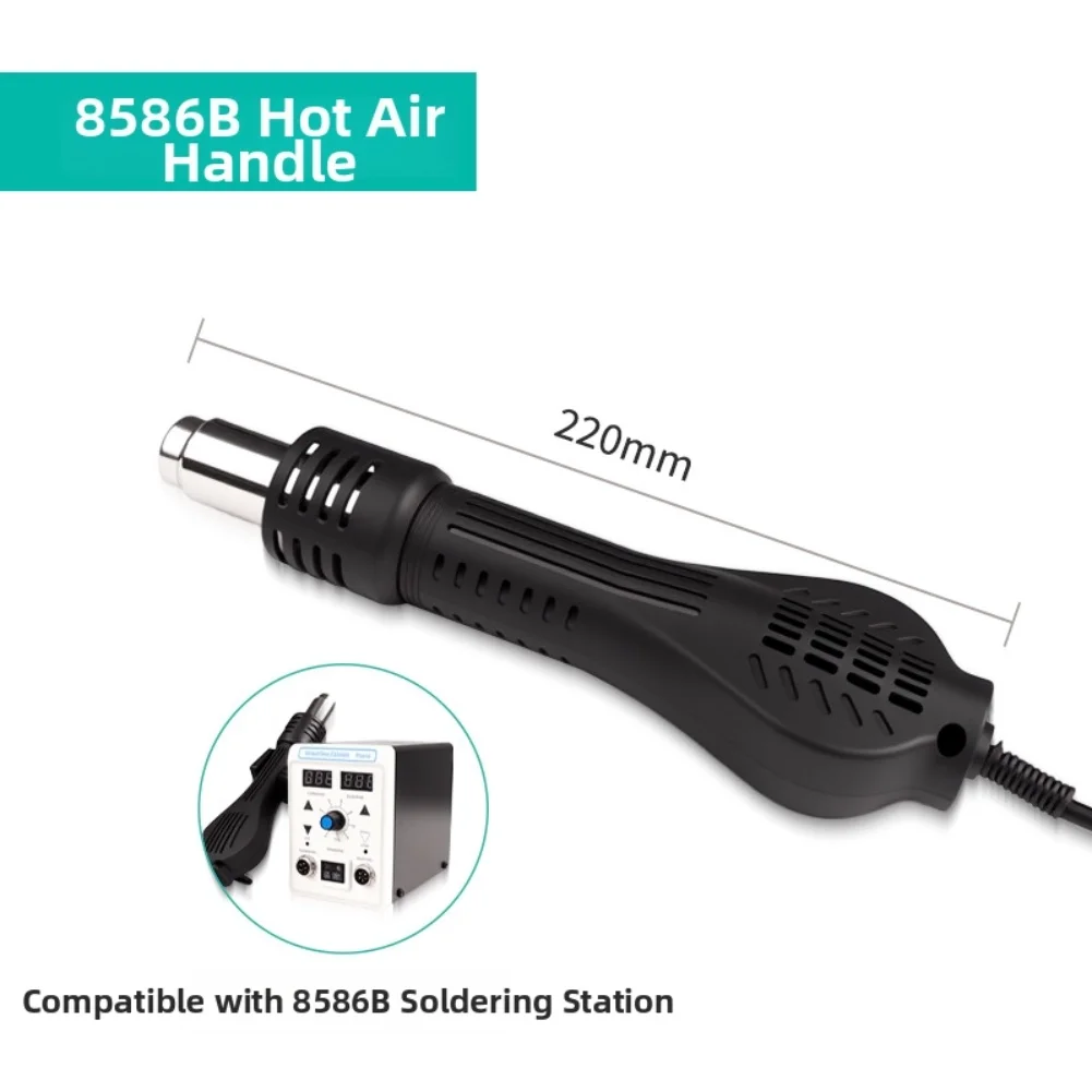 Hot Air Desoldering Station Handle for Models 858D 852D and 8586B High Power Fast Heat Distribution Comfortable Grip