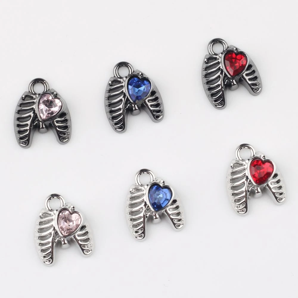 10pcs Mini Wings Heart Shape Pendant Handmade DIY Jewelry Making Accessories Earring Necklace Bracelet Ornament Fashion Gifts