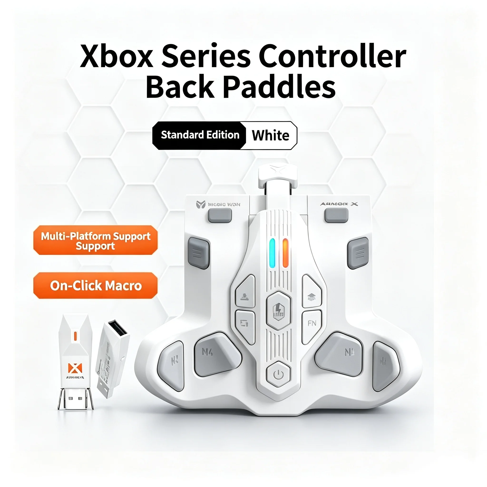 Armor-X Wireless Back Button Receiver for Xbox Series Controller, Programmable Macro Paddles Game Controller Accessory