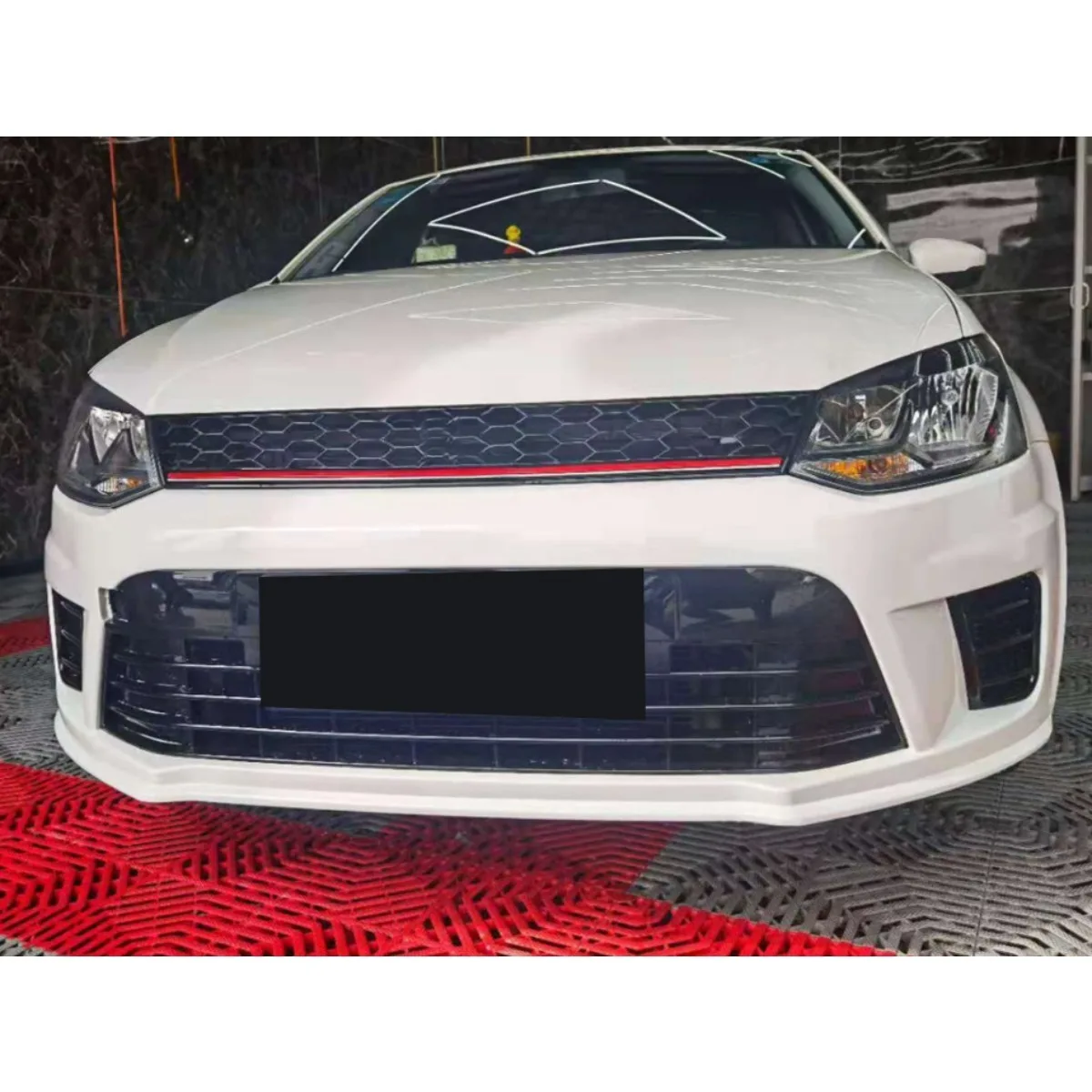 

Car Front Bumper Lip Spoiler Front Bumper Splitter Deflector For Volkswagen Polo 2009-2018 Body Kit Car Accessories