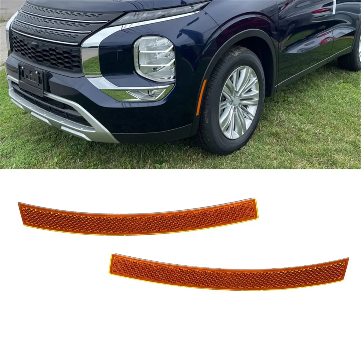 Super Sale Front Wheel Eyebrow Reflector Lamp Trim Plate for Mitsubishi Outlander Eclipse 22-24 Reflective Warning Strip 8355A11