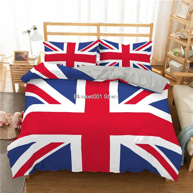 3D American Flag Printed Bedding Set King Size Geometric Duvet Cover Home Textiles Bedclothes 2/3pcs Polyester