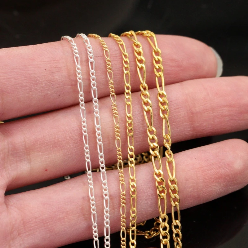 14K Vergoldete Figaro-Kette 1,5MM Minimalistischer Goldschmuck DIY-Kette für Anhänger Unisex – Detail 11
