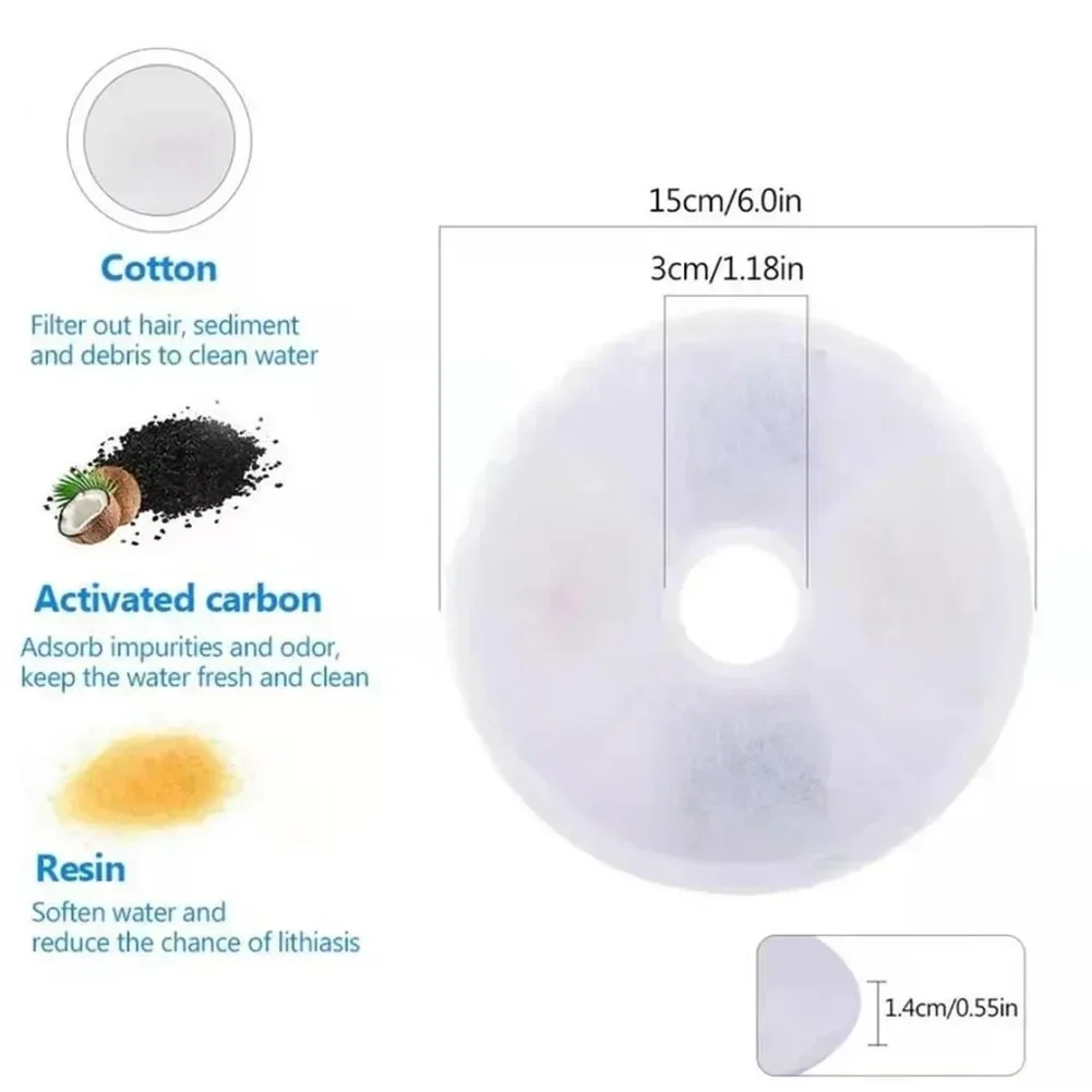 6/8PCS Activated Carbon Filter For Catit Automatic 15cm Pet Drinking Fountain Filter Kitten Water Drinking Fountain Pet Filter - Image 4