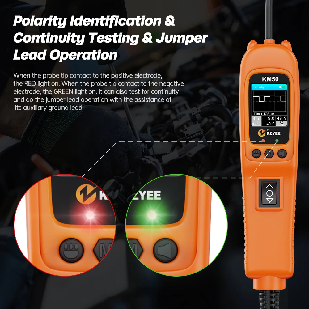 KM50 Kit sonda per circuito Auto 12V 24V Tester per circuito elettrico automatico circuito di iniezione del carburante strumenti di scansione