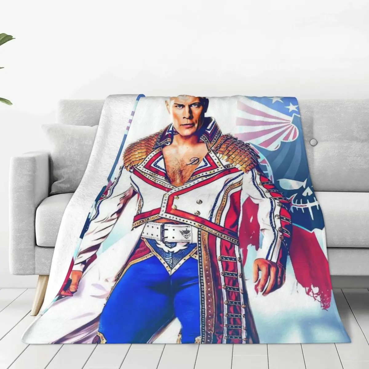 Cody R-Rhodes American Blanket Flange Textile Decor Portable Super Soft Throw Blankets for Home Office Plush Thin Quilt