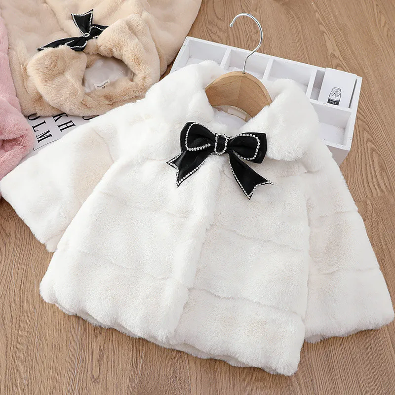 Fall Winter Baby Girls Outfits Thick Warm Fur Coats for Girls Baby Birthday Outerwear Coats