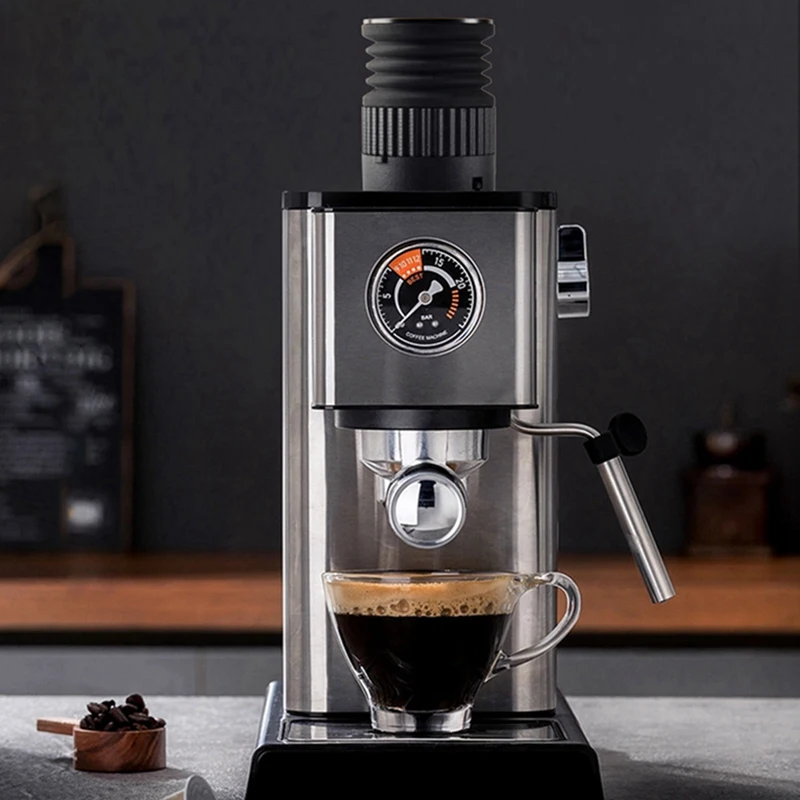Suitable for Blowing Powder Bin Coffee Grinder Air Blowing Bean Bin Dosage Hopper with Bellows (Metal Cover)